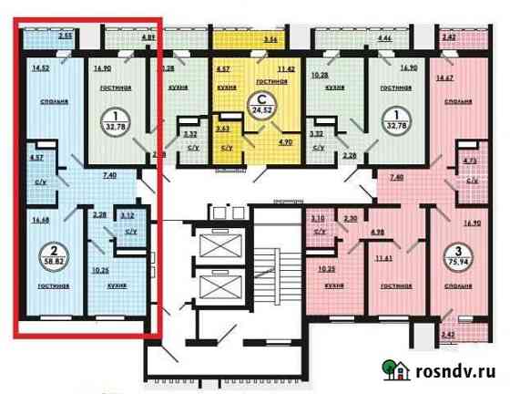 2-комнатная квартира, 58 м², 2/16 эт. на продажу в Челябинске Челябинск