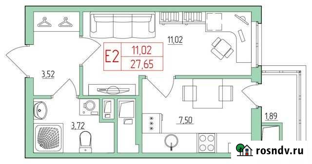 Квартира-студия, 27.6 м², 14/26 эт. на продажу в Рязани Рязань - изображение 1