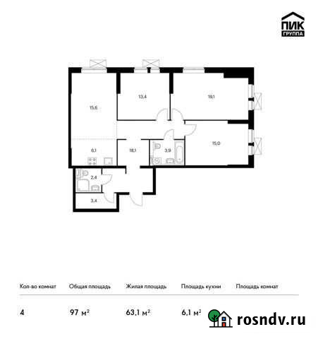 4-комнатная квартира, 97 м², 26/30 эт. на продажу в Москве Москва - изображение 1