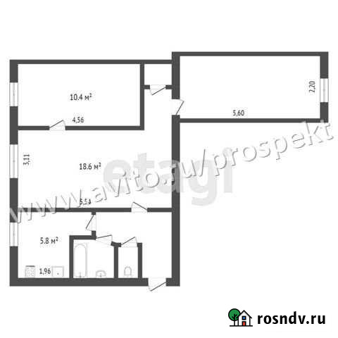 3-комнатная квартира, 55.1 м², 1/5 эт. на продажу в Симферополе Симферополь - изображение 1