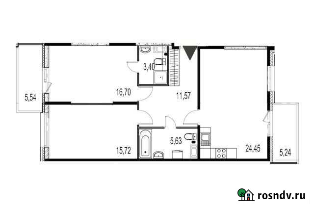 2-комнатная квартира, 77.5 м², 7/9 эт. на продажу в Санкт-Петербурге Санкт-Петербург - изображение 1