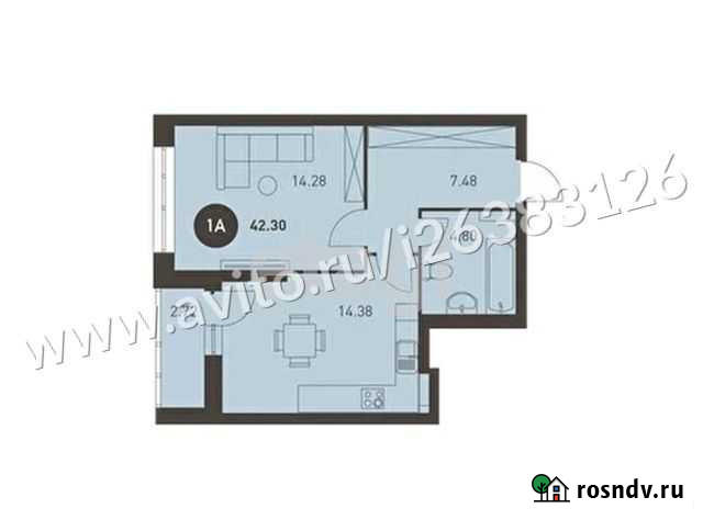 1-комнатная квартира, 43 м², 14/26 эт. на продажу в Казани Казань - изображение 1