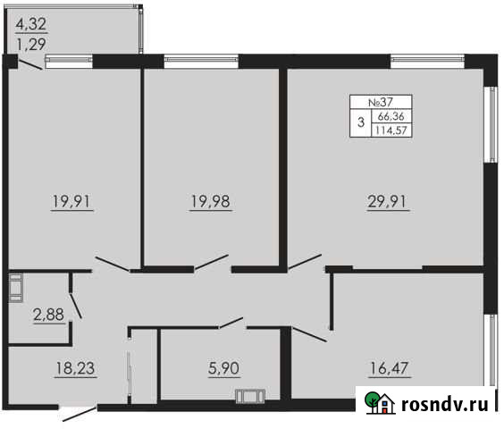 3-комнатная квартира, 114.6 м², 7/10 эт. на продажу в Санкт-Петербурге Санкт-Петербург - изображение 1