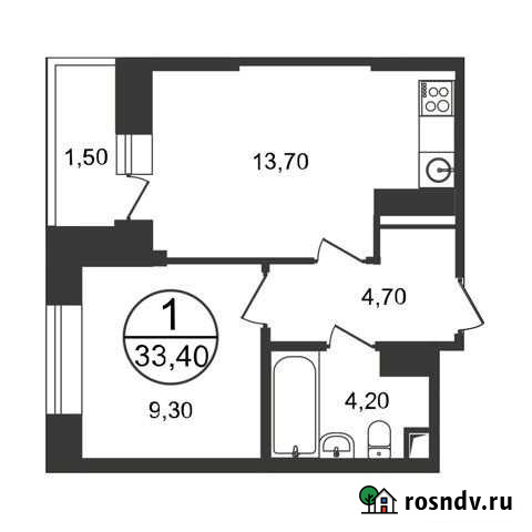1-комнатная квартира, 33.4 м², 5/17 эт. на продажу в Люберцах Люберцы - изображение 1