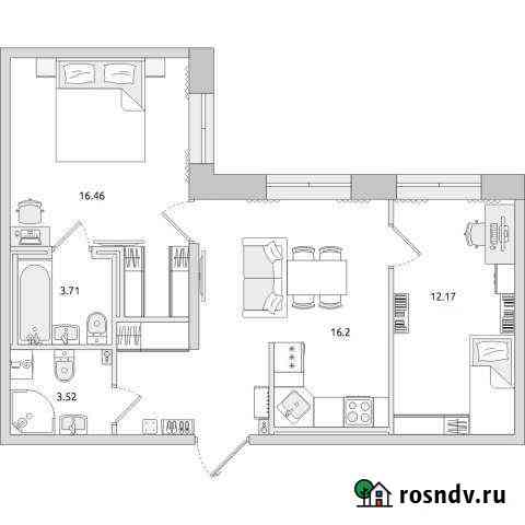 2-комнатная квартира, 58.3 м², 1/20 эт. на продажу в Санкт-Петербурге Санкт-Петербург