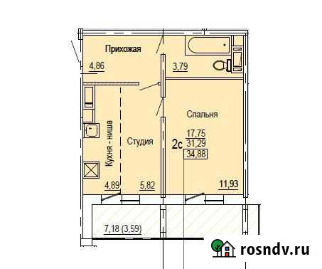 1-комнатная квартира, 34.9 м², 13/18 эт. на продажу в Челябинске Челябинск - изображение 1