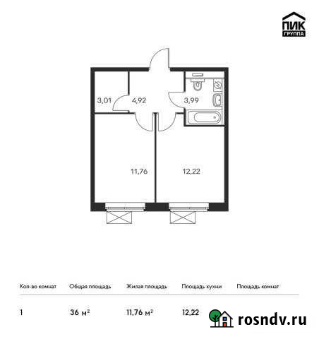 1-комнатная квартира, 36 м², 30/33 эт. на продажу в Москве Москва - изображение 1