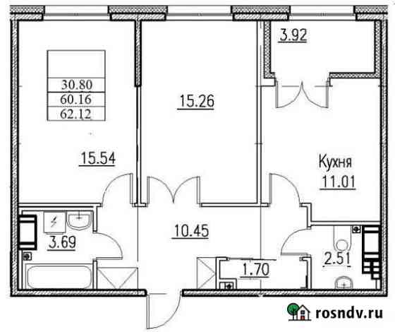 2-комнатная квартира, 62 м², 2/8 эт. на продажу в Санкт-Петербурге Санкт-Петербург