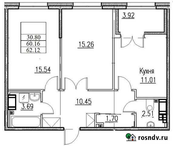 2-комнатная квартира, 62 м², 2/8 эт. на продажу в Санкт-Петербурге Санкт-Петербург - изображение 1