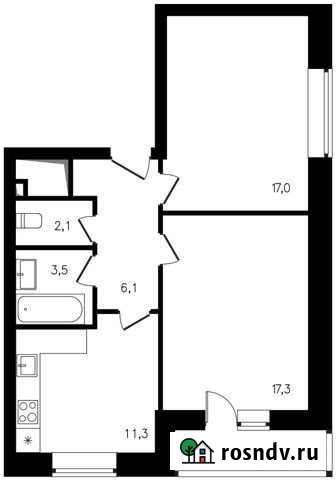2-комнатная квартира, 59.1 м², 11/25 эт. на продажу в Москве Москва - изображение 1