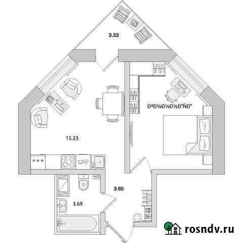 1-комнатная квартира, 39.1 м², 8/15 эт. на продажу в Санкт-Петербурге Санкт-Петербург