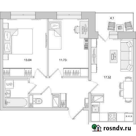 2-комнатная квартира, 57.8 м², 10/20 эт. на продажу в Санкт-Петербурге Санкт-Петербург