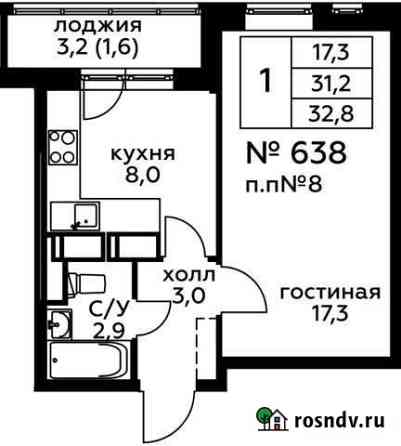 1-комнатная квартира, 32.8 м², 19/20 эт. на продажу в Балашихе Балашиха