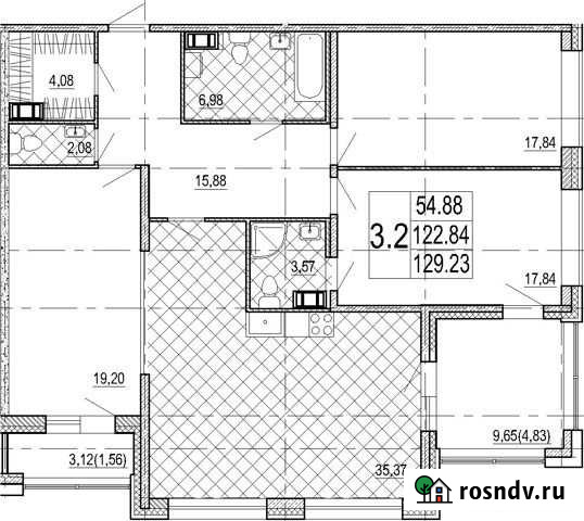 3-комнатная квартира, 129 м², 3/8 эт. на продажу в Санкт-Петербурге Санкт-Петербург - изображение 1