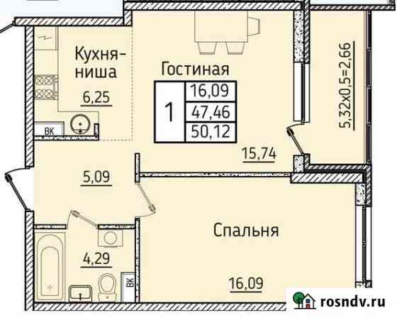 1-комнатная квартира, 50.1 м², 2/19 эт. на продажу в Новороссийске Новороссийск