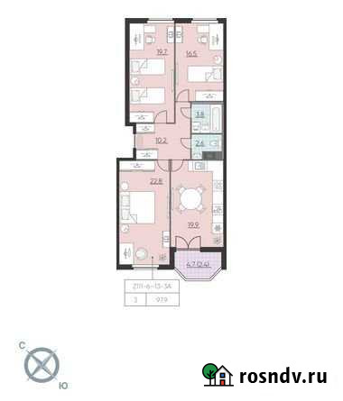 3-комнатная квартира, 97.9 м², 6/23 эт. на продажу в Санкт-Петербурге Санкт-Петербург - изображение 1
