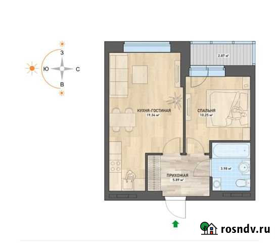 1-комнатная квартира, 42.3 м², 17/20 эт. на продажу в Екатеринбурге Екатеринбург - изображение 1