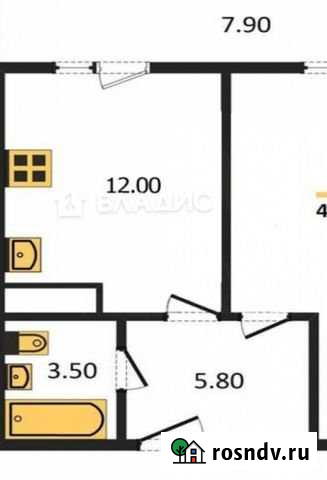 1-комнатная квартира, 42.8 м², 17/18 эт. на продажу во Владимире Владимир - изображение 1