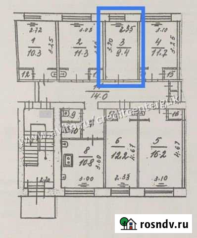 Комната 9.4 м² в 6-ком. кв., 1/5 эт. на продажу в Жуковском Жуковский - изображение 1