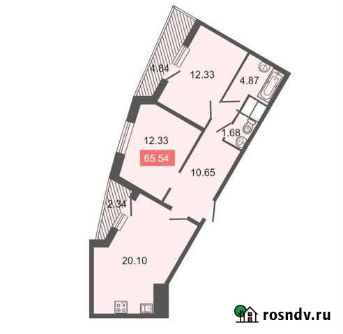 2-комнатная квартира, 65 м², 5/18 эт. на продажу в Санкт-Петербурге Санкт-Петербург - изображение 1