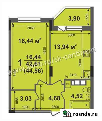 1-комнатная квартира, 44.6 м², 8/17 эт. на продажу в Коврове Ковров - изображение 1