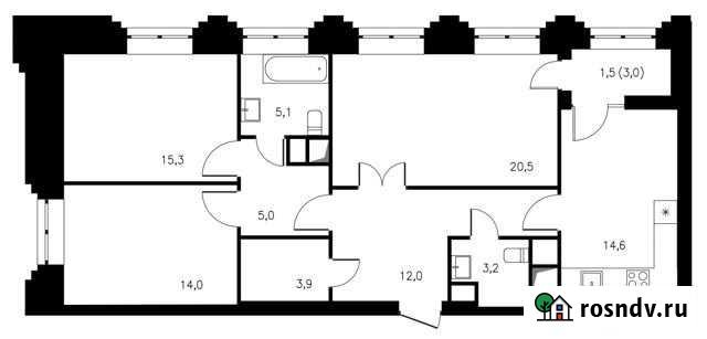 3-комнатная квартира, 95.1 м², 19/24 эт. на продажу в Москве Москва - изображение 1