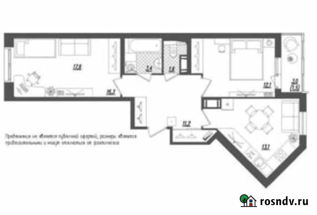 2-комнатная квартира, 59 м², 4/10 эт. на продажу в Санкт-Петербурге Санкт-Петербург - изображение 1