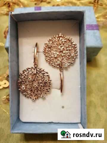 Серьги позолота 585 Курган - изображение 1