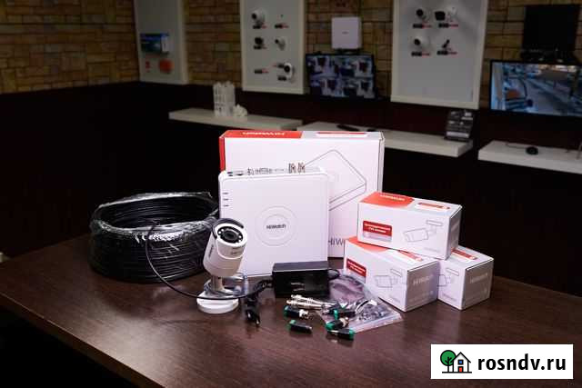 Комплект видеонаблюдения 3 камеры HiWatch Ecoline Курган - изображение 1