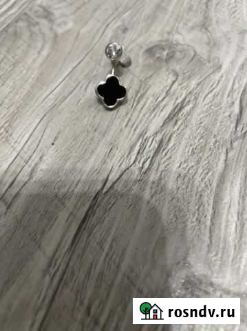 Серьги Клевер Чёрный Оникс с Белым топазом Кострома - изображение 1