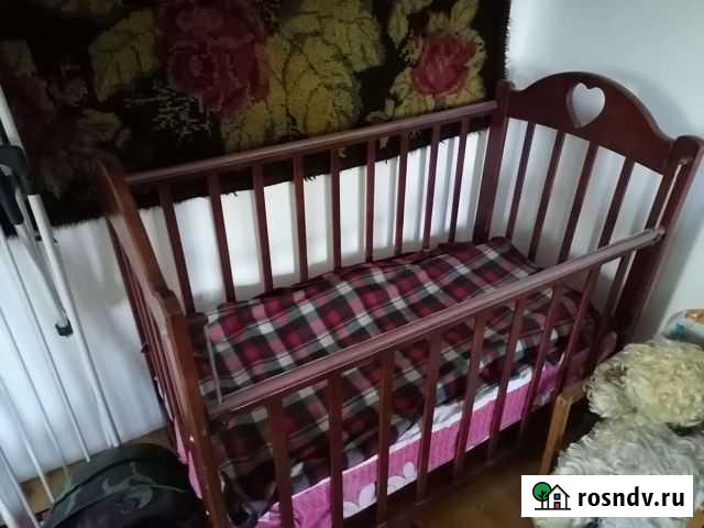 Детская кроватка с маятником и ящиком Горно-Алтайск - изображение 1