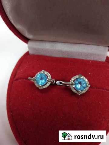 Золотые серьги 585 пробы с бриллиантами Балахна - изображение 1