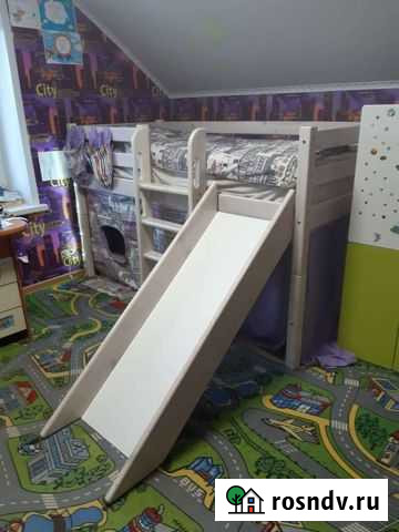Детская кровать двухъярусная с горкой Владимир - изображение 1
