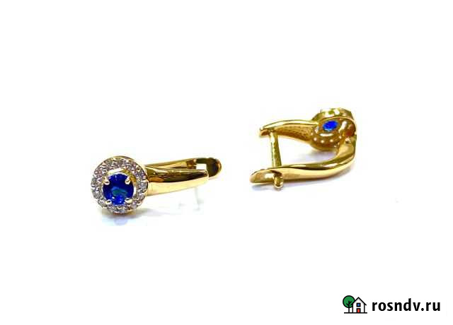 Золото серьги 585 проба Октябрьский - изображение 1