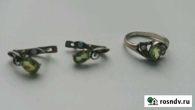 Набор - колечко + серьги. Серебро Киров - изображение 1