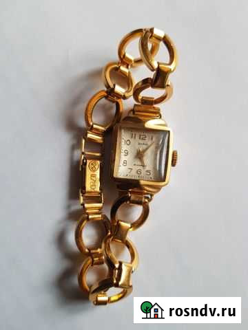Часы (1962) с золоч. корпусом и браслетом (жен) Ликино-Дулево - изображение 1