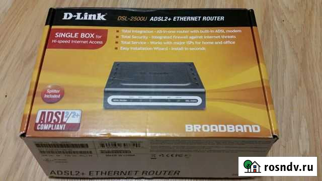 Adsl/Ethernet-маршрутизатор DSL-2500U Калуга - изображение 1