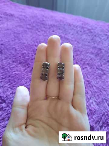 Серебряный комплект серьги +кольцо 18 размер Ангарск - изображение 1