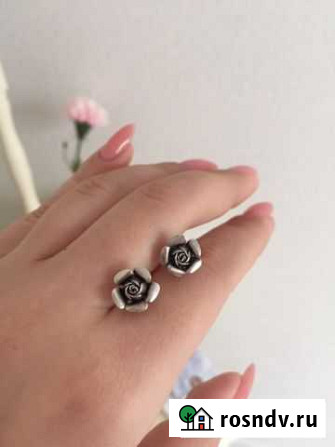 Серьги «Розы» СССР Геленджик - изображение 1