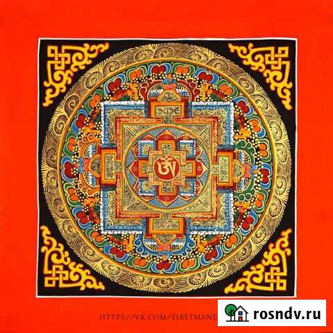 Тибетская картина - мандала ом ручной работы Томск - изображение 1