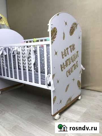 Кроватка детская с гравировкой бер?за новая Вологда - изображение 1