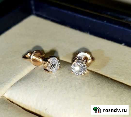 Серьги-пуссеты с бриллиантами Астрахань - изображение 1