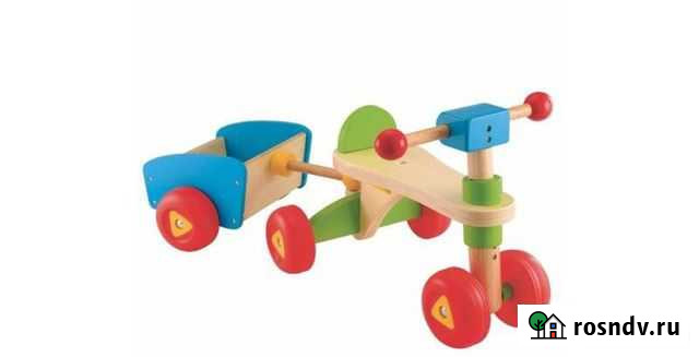 Деревянный велосипед с прицепом elc Рязань - изображение 1