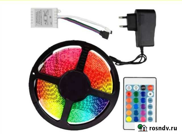 Светодиодная лента 5 м с блоком и пультом. Новая Челябинск - изображение 1