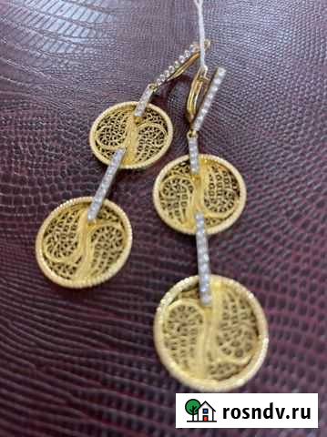 Золотые серьги 750 бриллианты Пермь - изображение 1