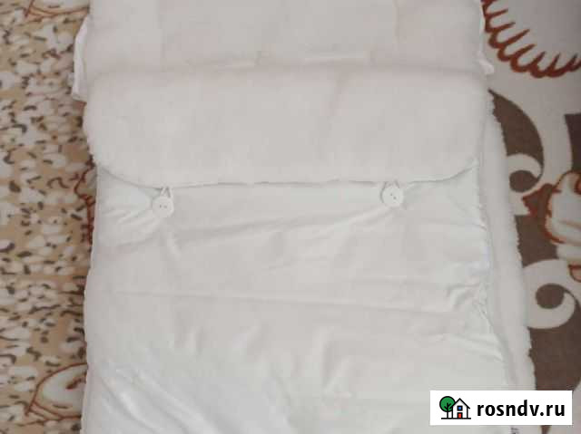 Детский, белый, зимний конверт для коляски Щекино - изображение 1