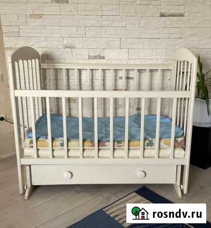 Детская кроватка с маятником и ящиком Краснодар - изображение 1