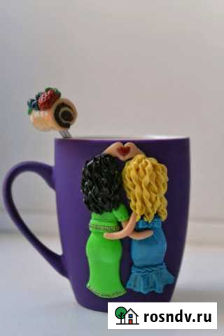 Кружка с декором из полимерной глины(комплект) Ярославль - изображение 1