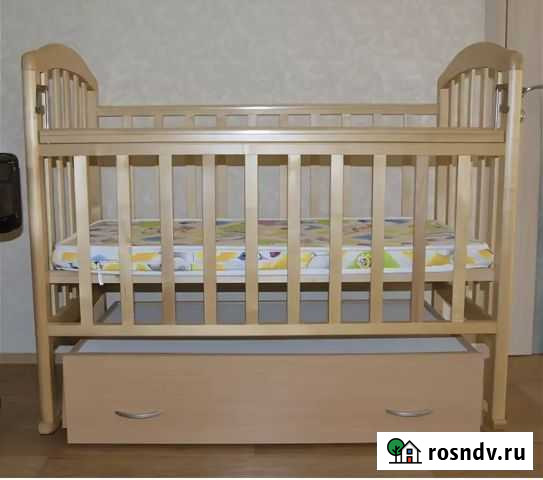Детская кроватка с маятником и ящиком Белгород - изображение 1