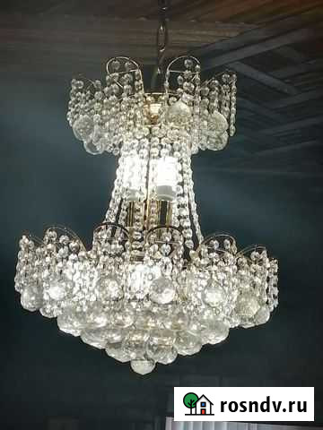Хрустальная люстра СССР винтажная Геленджик - изображение 1